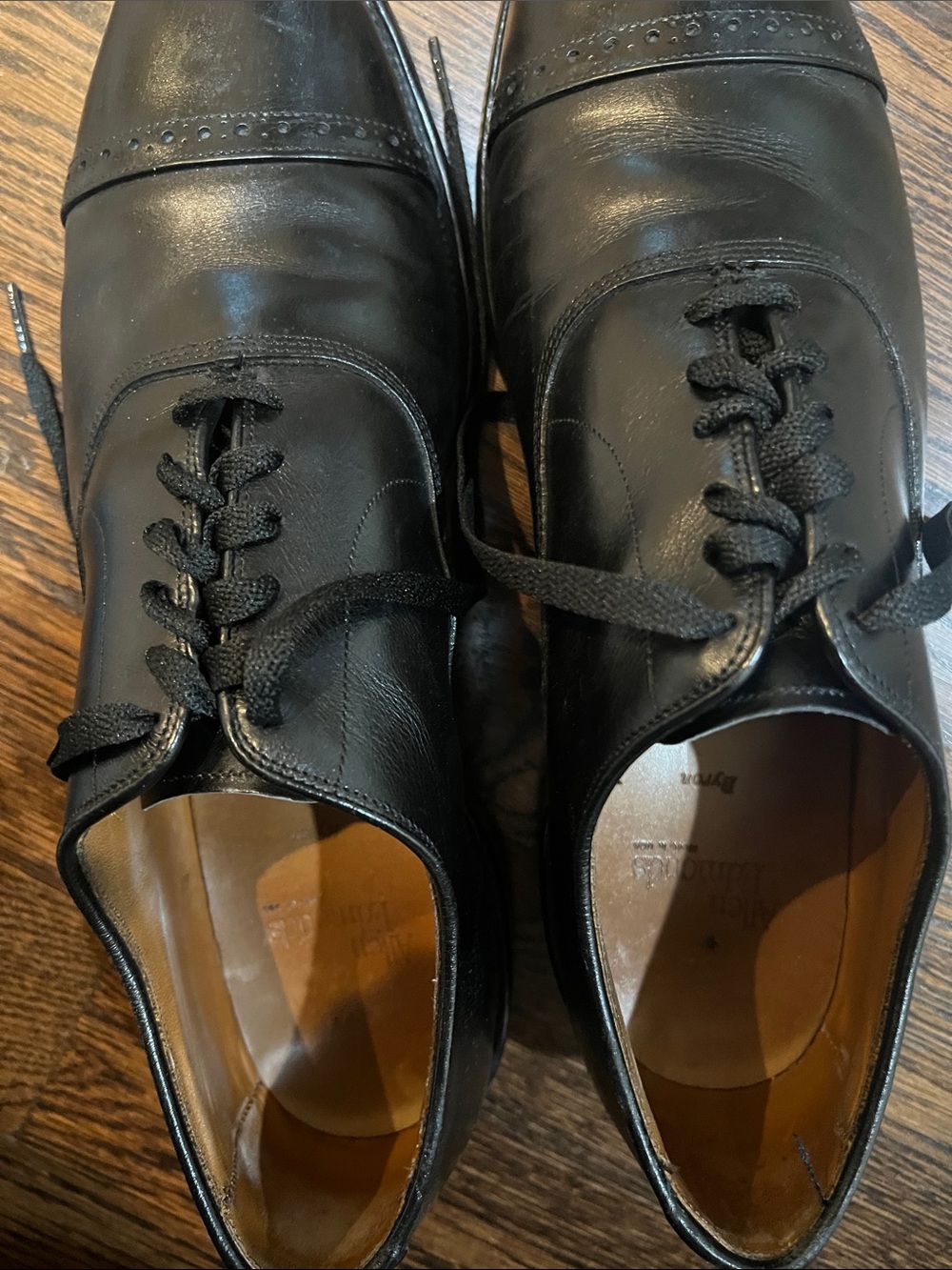 Black Leather Men's Lace-Up Oxford Dress Shoes